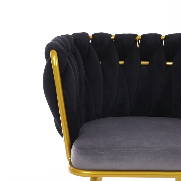 JASIWAY Velvet Accent Chair with Back Arm and Gold Metal Legs