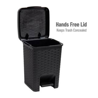 Mind Reader Basket Collection 4 Piece Bath Accessory Set Wastepaper Basket Toothbrush Holder Soap Dispenser and Soap Dish Black SQUBATH4-BLK