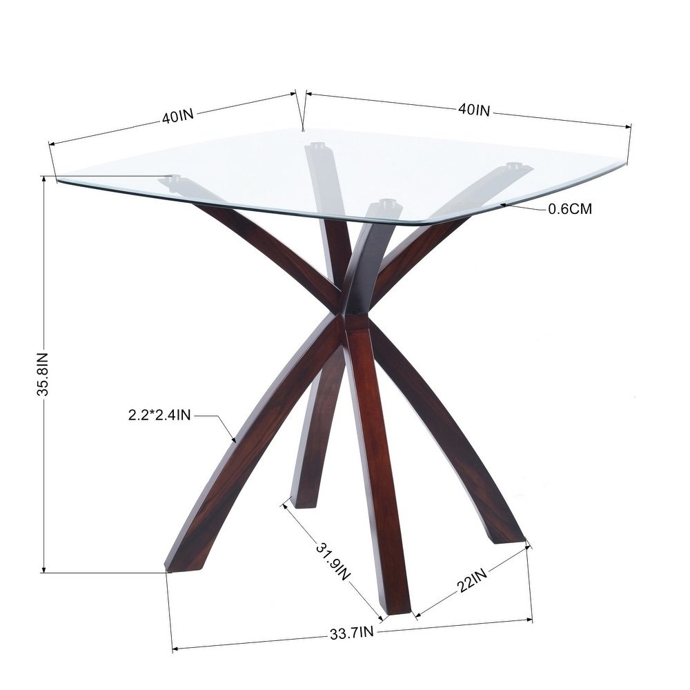 Homylin 4 Person Counter Height Dining Set  Glass Tableop