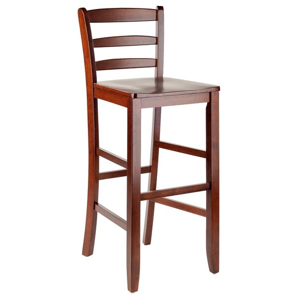 Wood Benjamin Ladder-Back Bar Stools， Set of 2， Walnut Finish