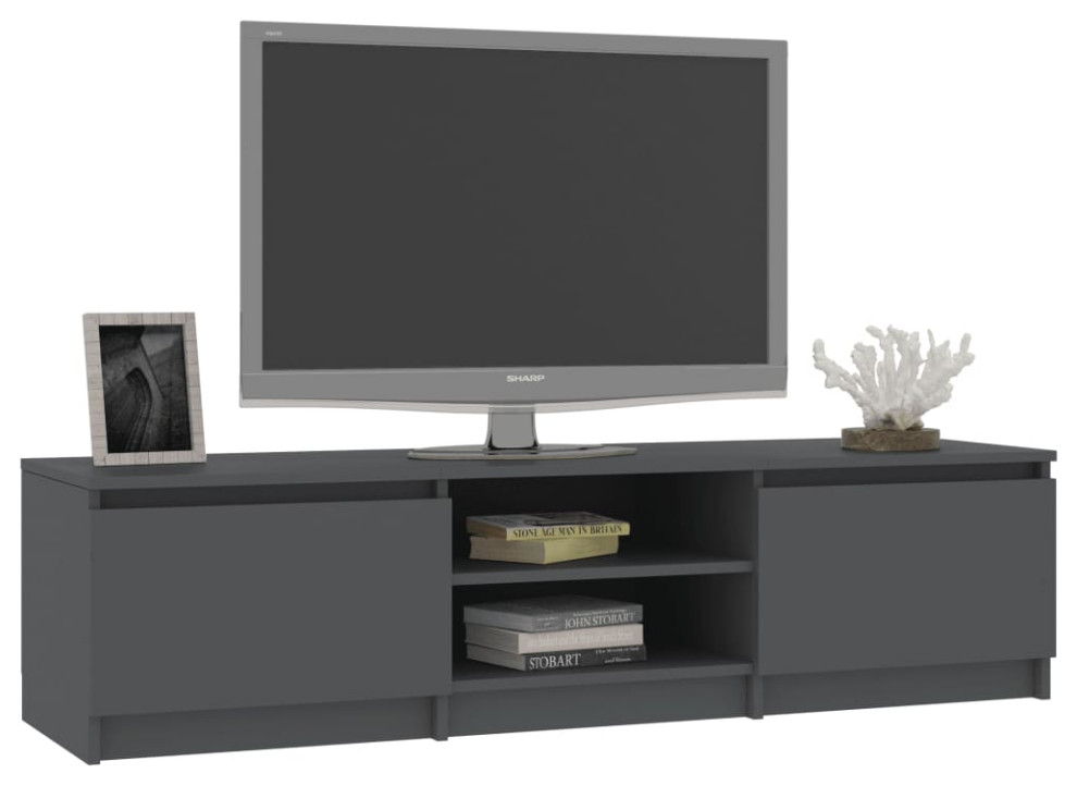 vidaXL TV Stand TV Console Sideboard TV Unit High Gloss White Engineered Wood   Transitional   Entertainment Centers And Tv Stands   by vidaXL LLC  Houzz