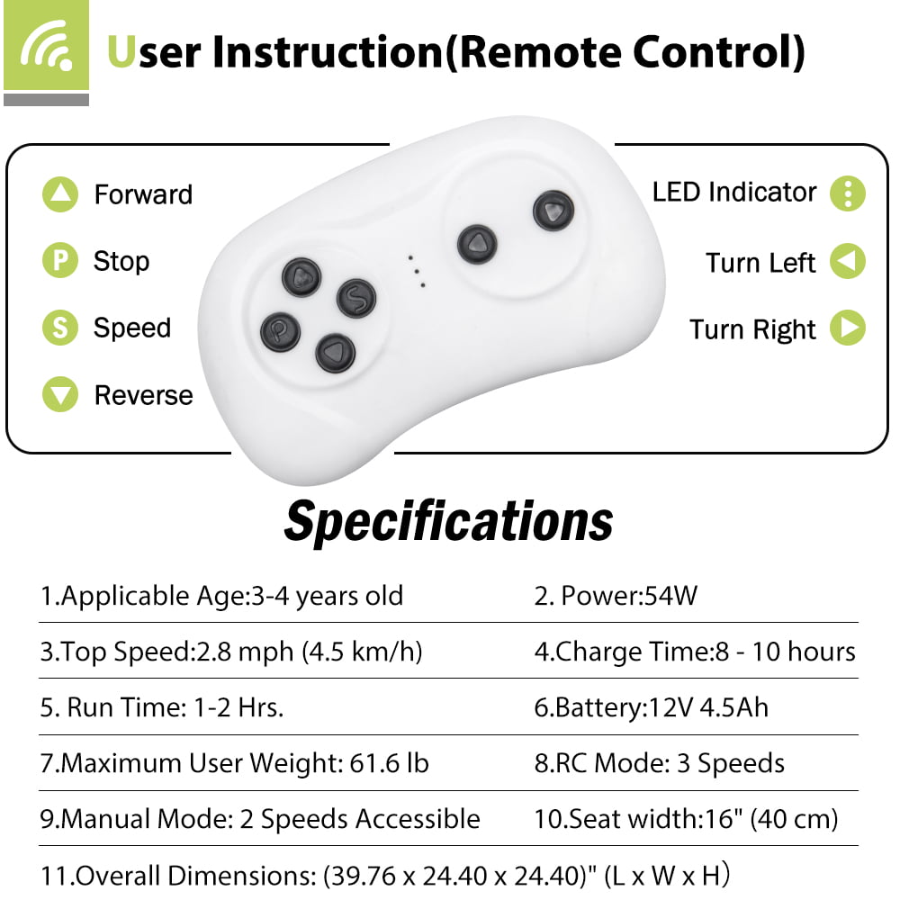 Toyota Tacoma 12V Kids Ride On Truck Car w/ Parent Remote Control, LED Lights, MP3 Player, Horn, White