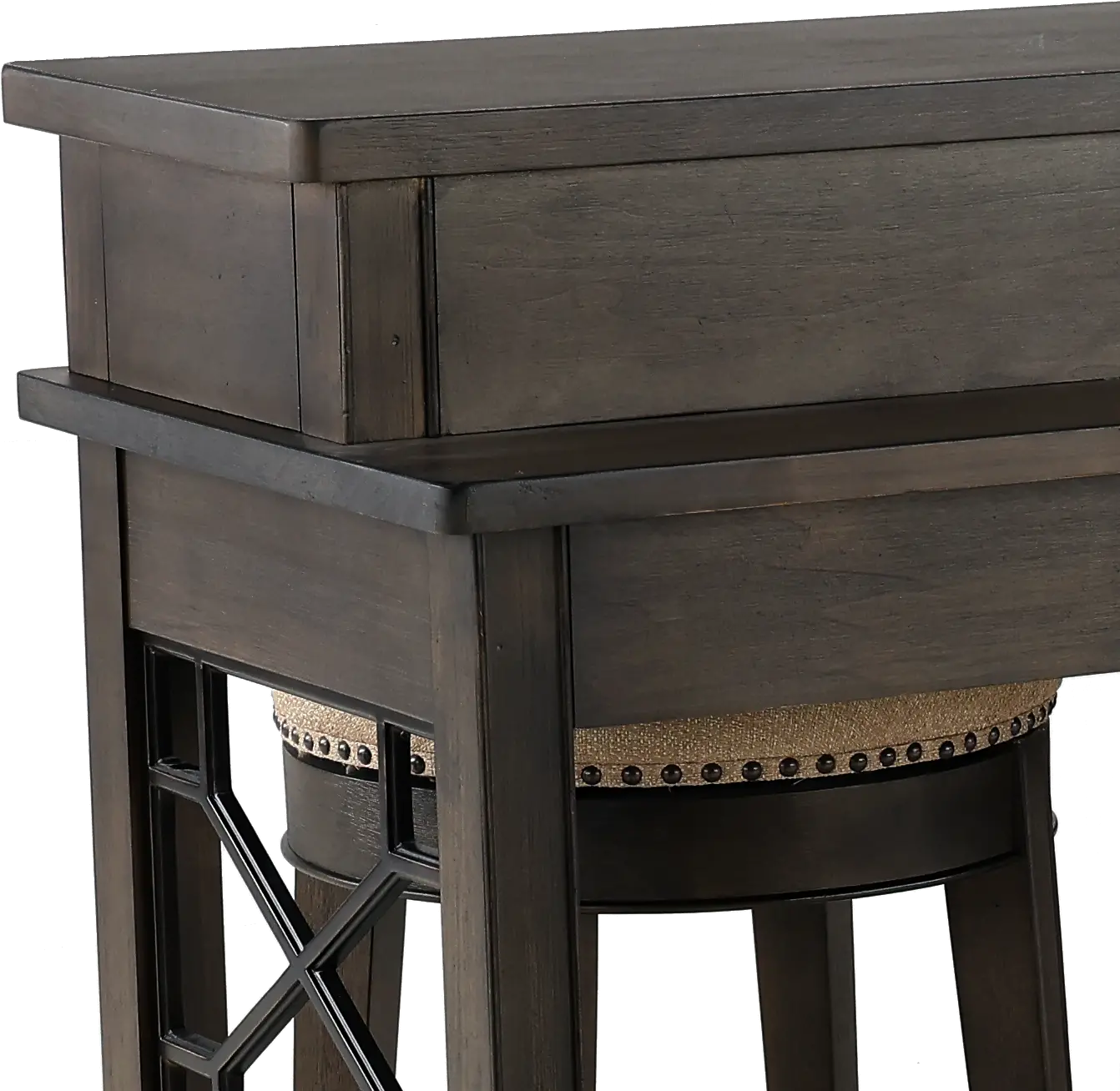 Sun Smokey Gray Console Table with 3 Barstools