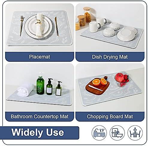 Super Absorbent Dish Drying Mat - Non-Slip Drainer Mats （Vegetables20*16 inch）