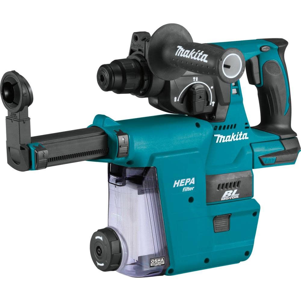 Makita 18V LXT Rotary Hammer 1" with HEPA Dust Extractor Attachment Bare Tool XRH01ZWX from Makita