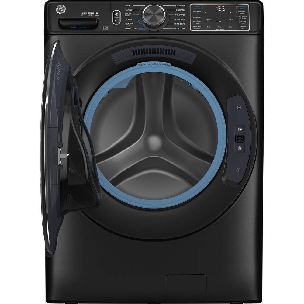 GE 5.0 cu.ft. Smart Front Load Washer in Carbon Graphite with Steam UltraFresh Vent System and Microban Technology GFW655SPVDS