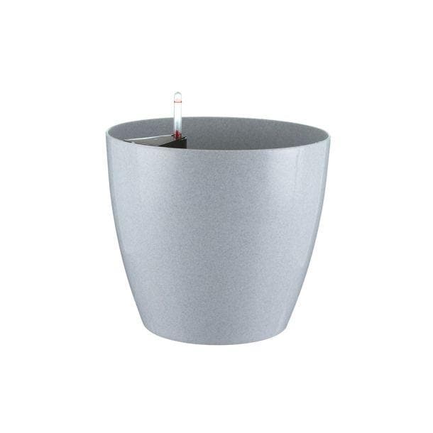 13.5 inch (34 cm) GW 07 Self Watering Round Plastic Planter (Grey)