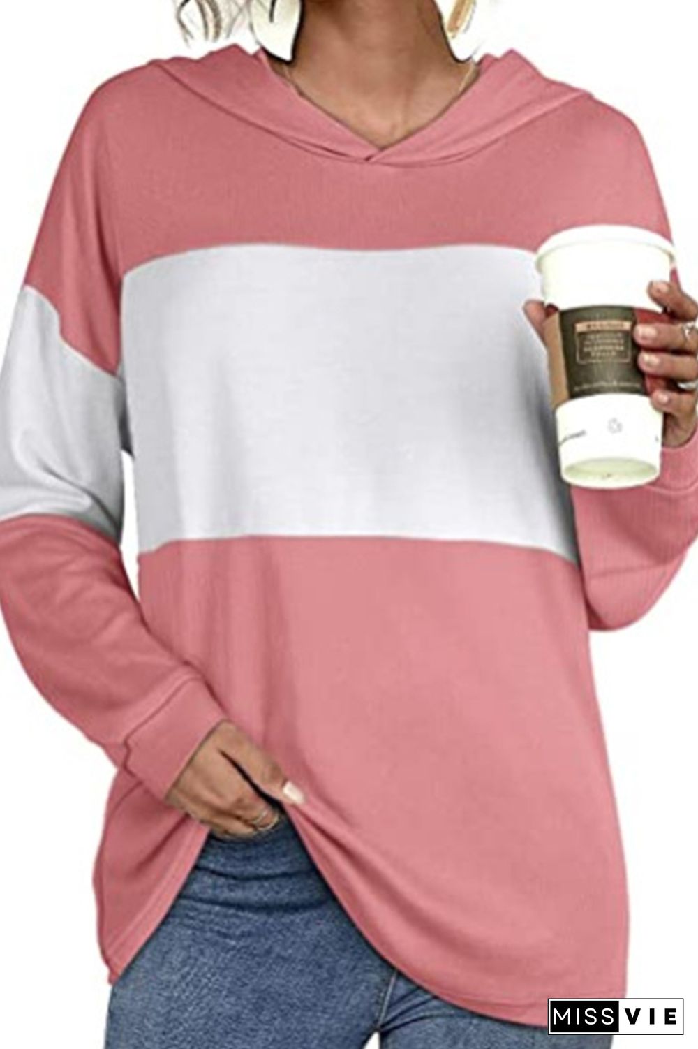 Color Block Hoodies Women Wholesale