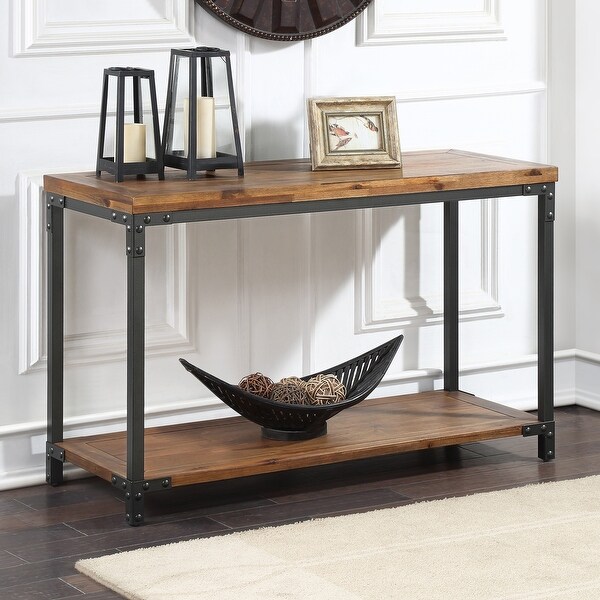 Leyburn Industrial Style Wood and Metal Sofa Table by Greyson Living