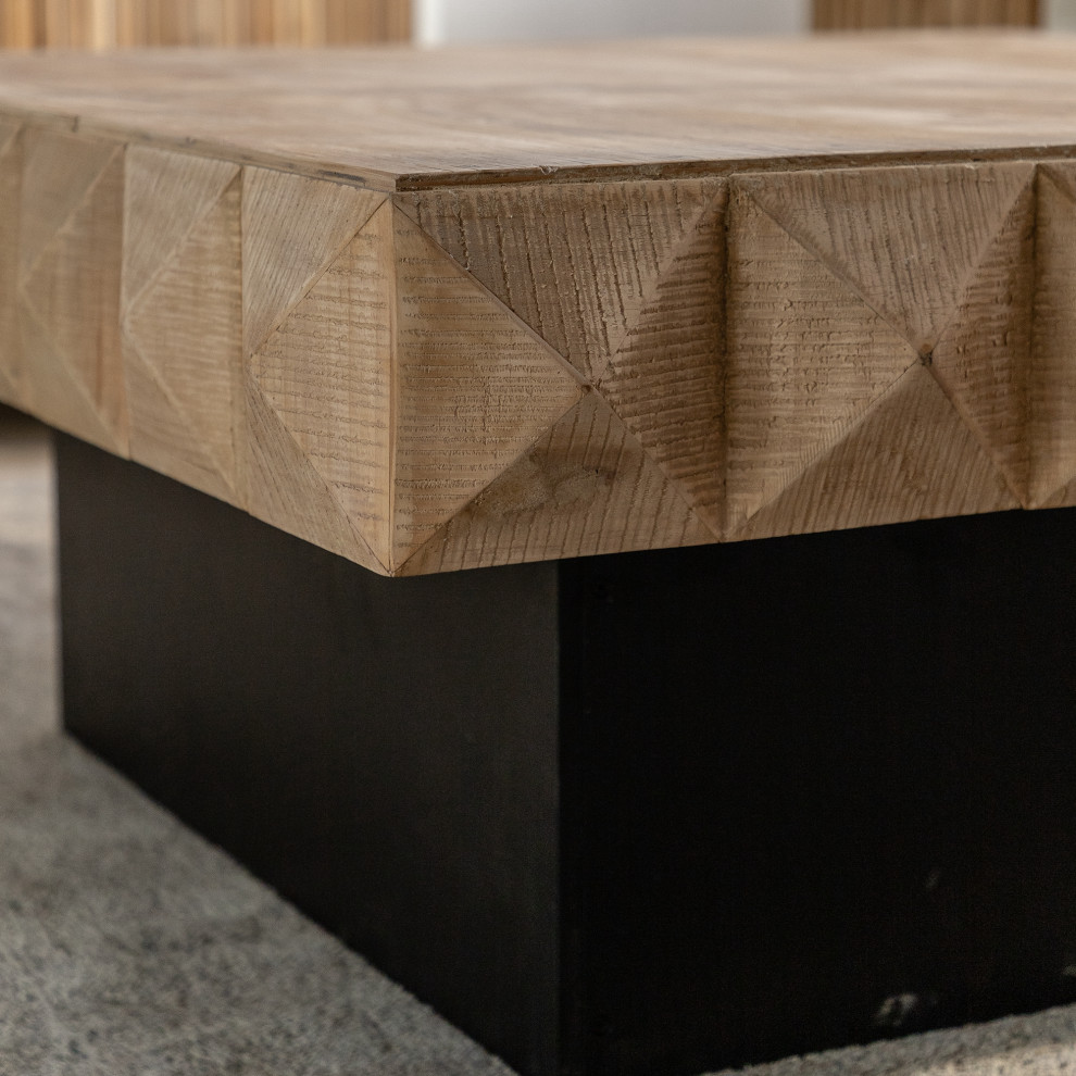 TATEUS 41.33 quotThree dimensional Embossed Pattern Square Retro Coffee Table   Traditional   Side Tables And End Tables   by TATEUS LLC  Houzz