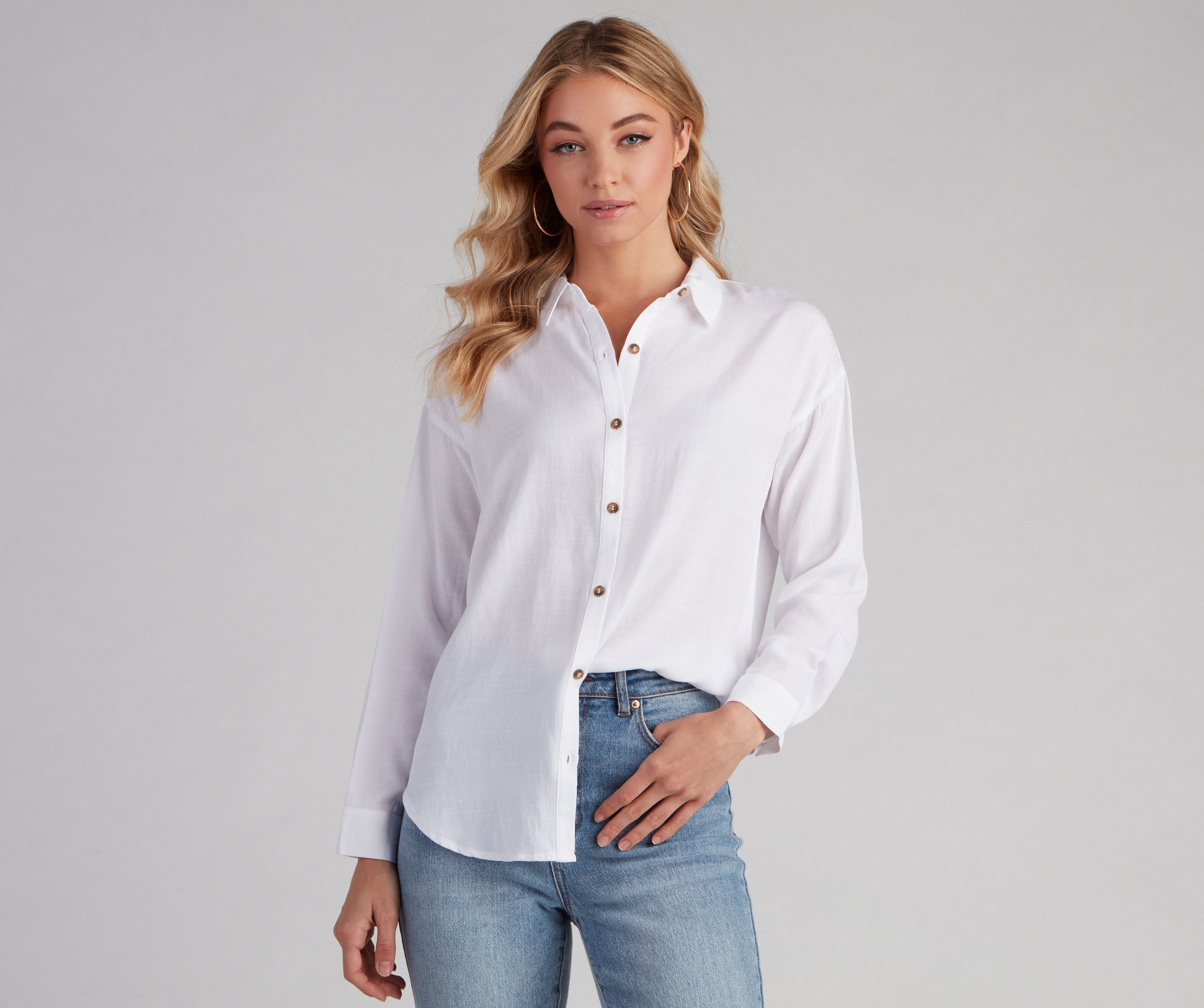 Classic Button-Down Linen Top