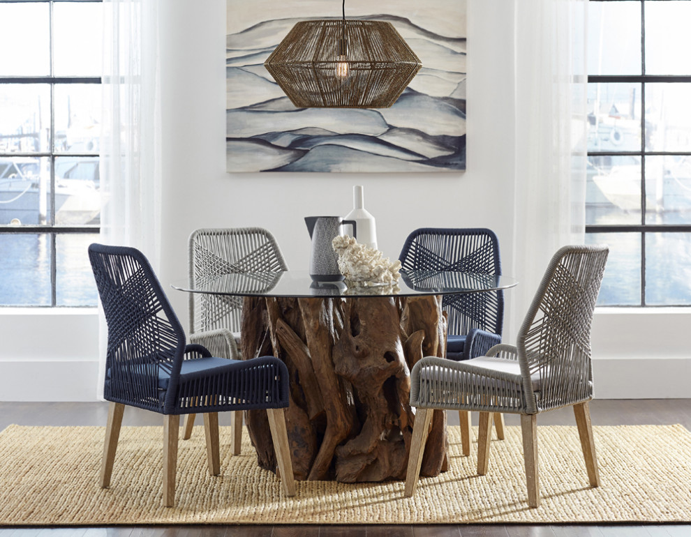 Nakia Woven Back Side Chairs Grey  Set of 2   Modern   Dining Chairs   by Modon  Houzz