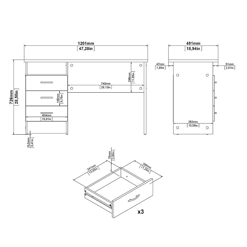 Tvilum Desk with 4 Drawers