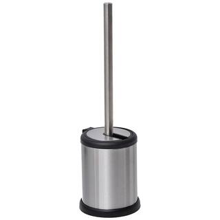 Bath Toilet Bowl Brush Holder with Folding Lid Stainless Steel 6643102