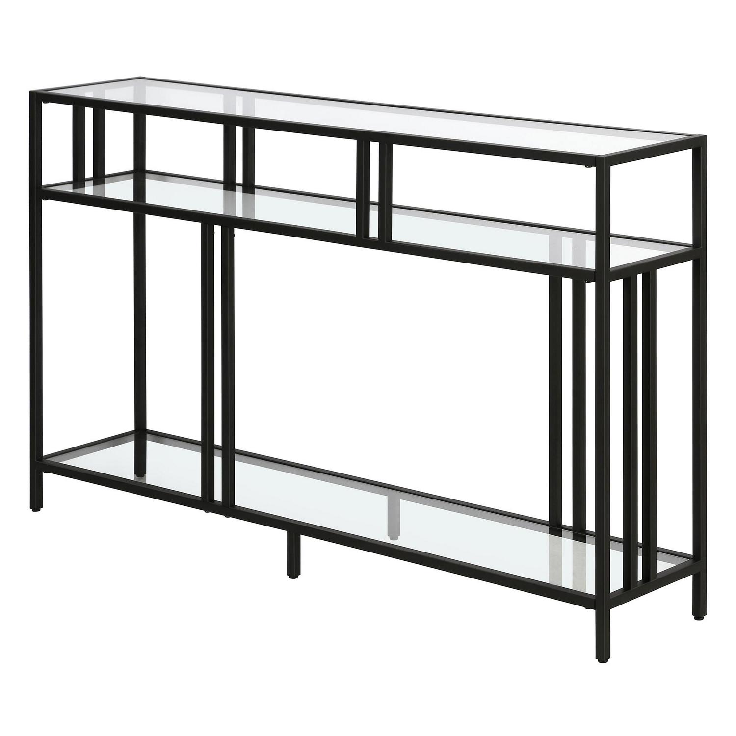 Industrial Metal TV Stand with Glass Shelves  Crowdfused