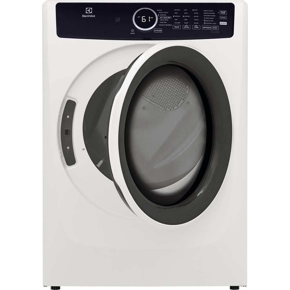 Electrolux 8 cu. ft. Electric Dryer Vented Front Load Perfect Steam Dryer with Instant Refresh in White ELFE7437AW