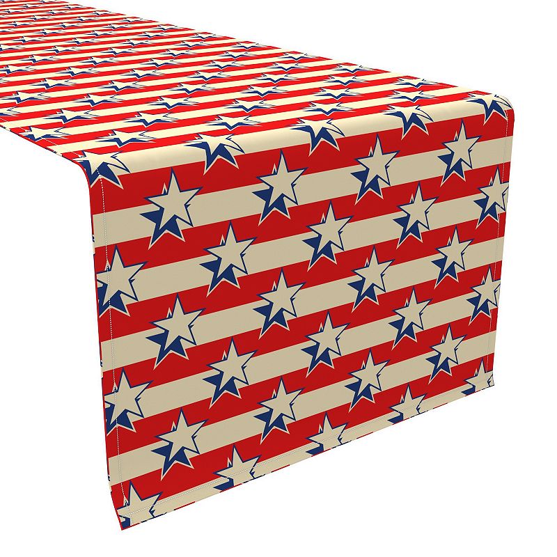 Table Runner， 100% Polyester， 12x72， USA Stars