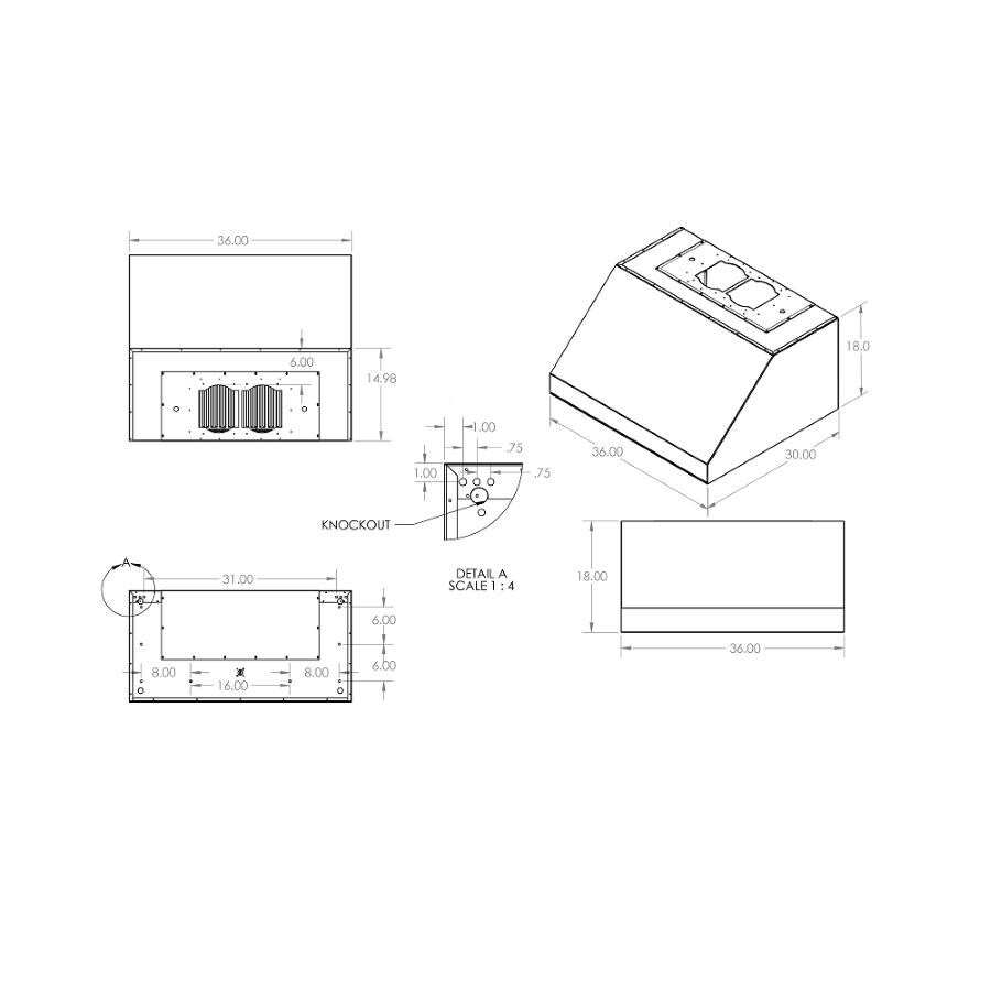 RCS 36-Inch Stainless Steel Vent Hood