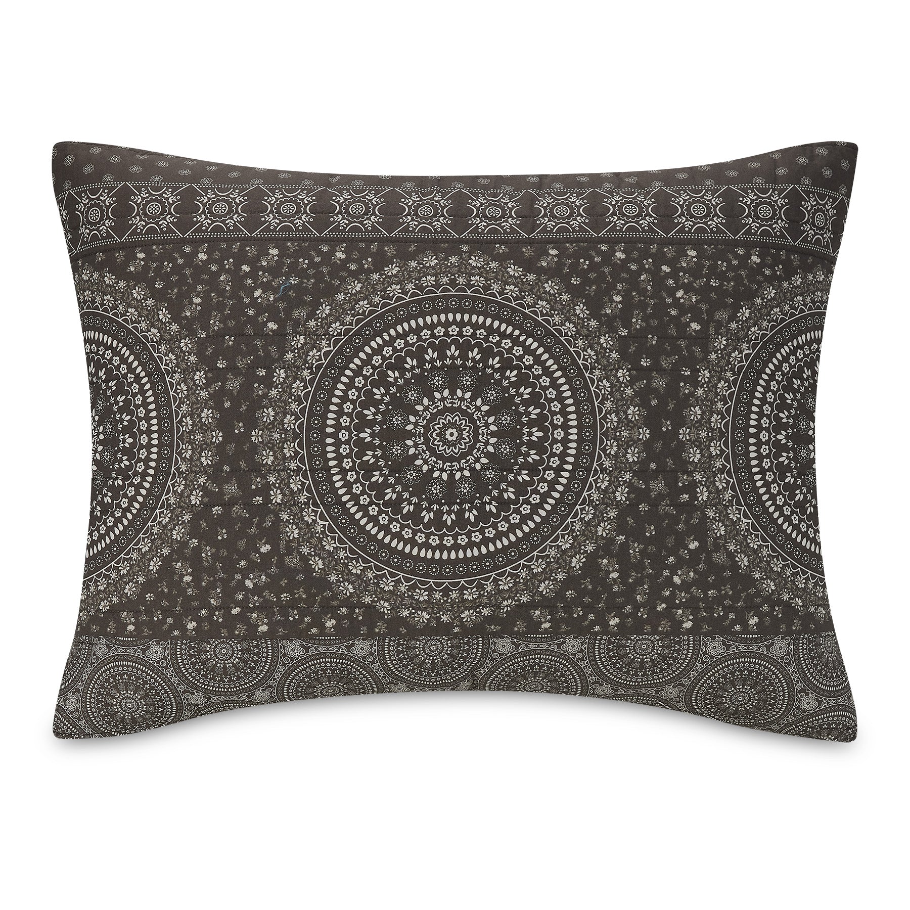 Gray Bandana Medallion Quilt Set, Full - Queen