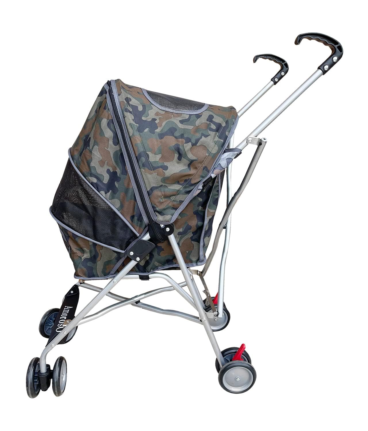 Pet Stroller - Small Pet Carrier - Folding Light Stroller For Travel With Mesh Viewing Window - Water-Proof And Stain-Proof - Dog Stroller/Cat Stroller With Backside Storage - Camouflage