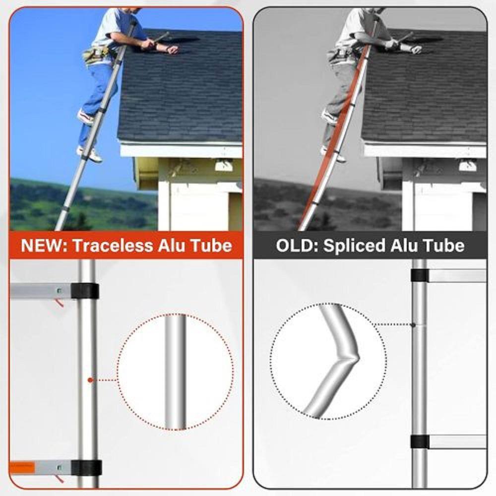 Amucolo 8 .5 ft. Aluminum Telescoping Extension Ladder with 330 lbs. Load Capacity DHS-CYW-851