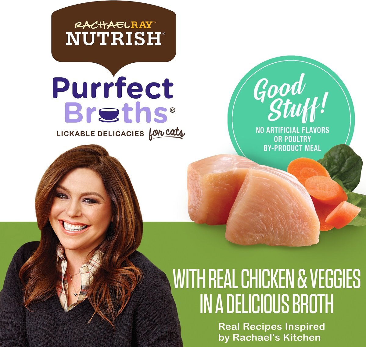 Rachael Ray Nutrish Purrfect Broths All Natural Grain-Free Classic Chicken Recipe Cat Food Topper