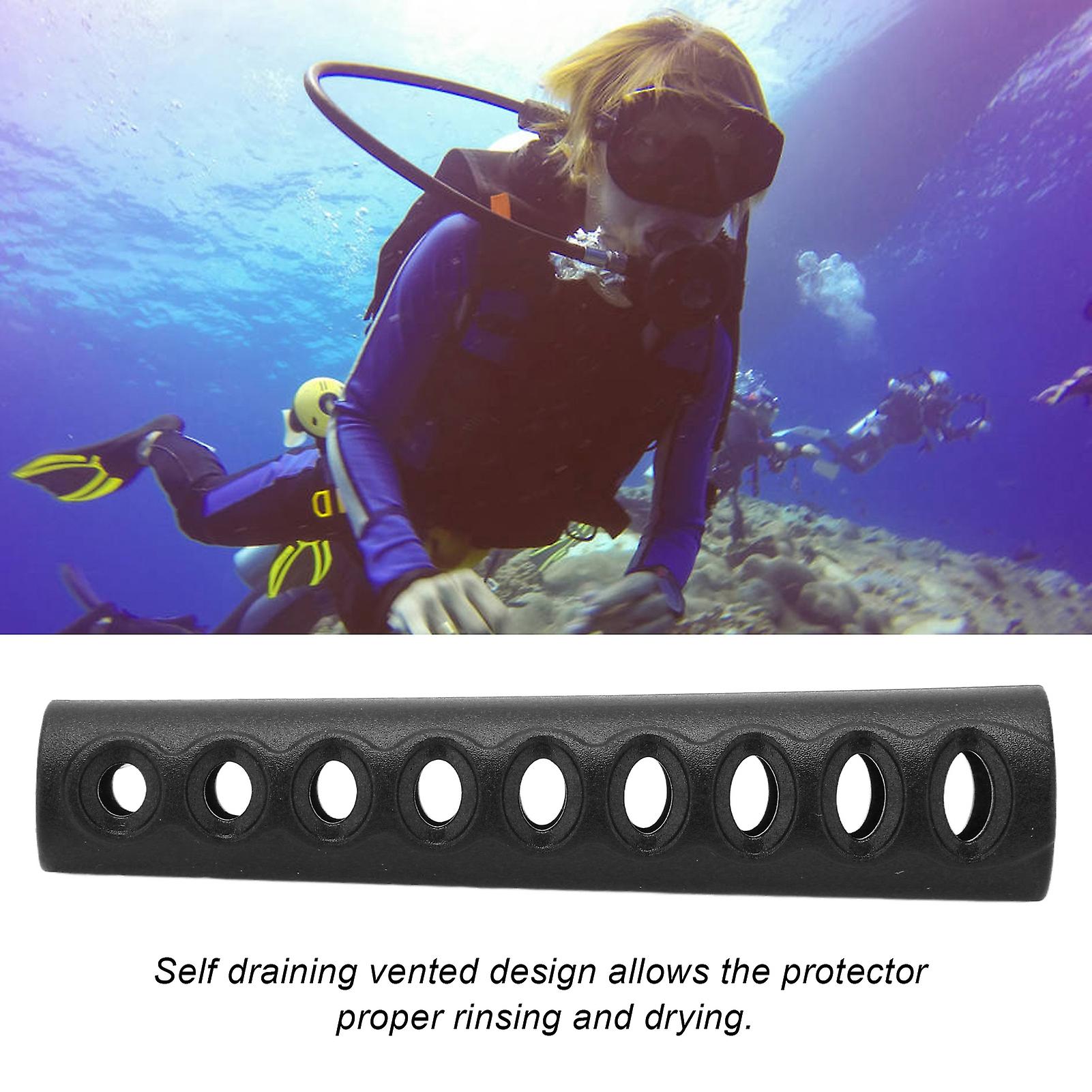 Durable Pvc Long Regulator Hose Protector For Scuba Diving With Vented Design - Ensures Safe And Smooth Dive Experience[black]