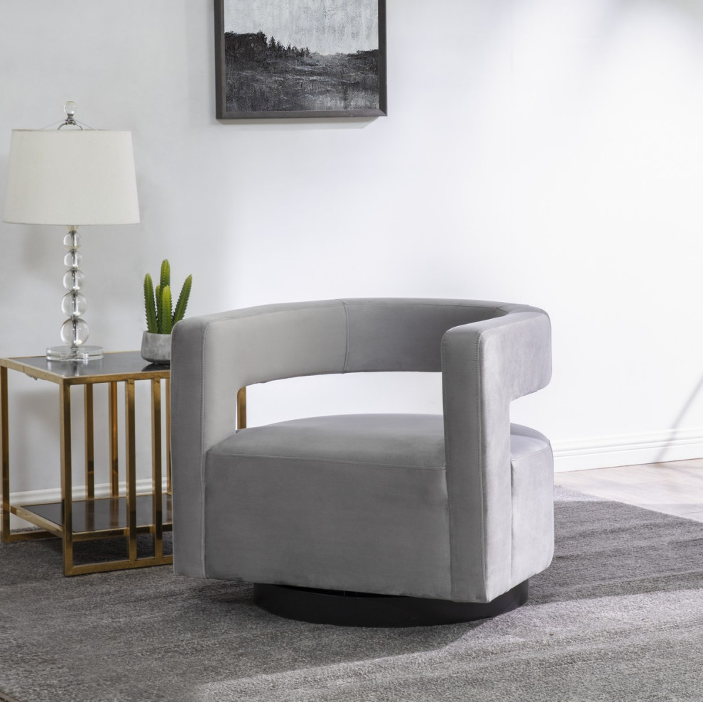 Safavieh Couture Edgar Velvet Swivel Chair   Transitional   Armchairs And Accent Chairs   by Safavieh  Houzz