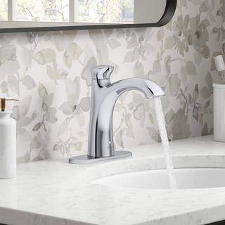 KOHLER Willamette Battery Powered Touchless Single Hole Bathroom Faucet in Polished Chrome K-R32929-4D-CP