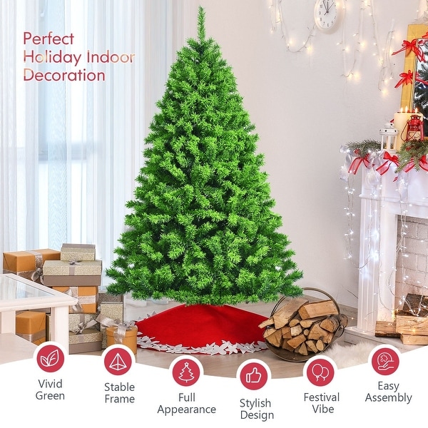 Unlit Artificial Christmas Tree with Metal Stand