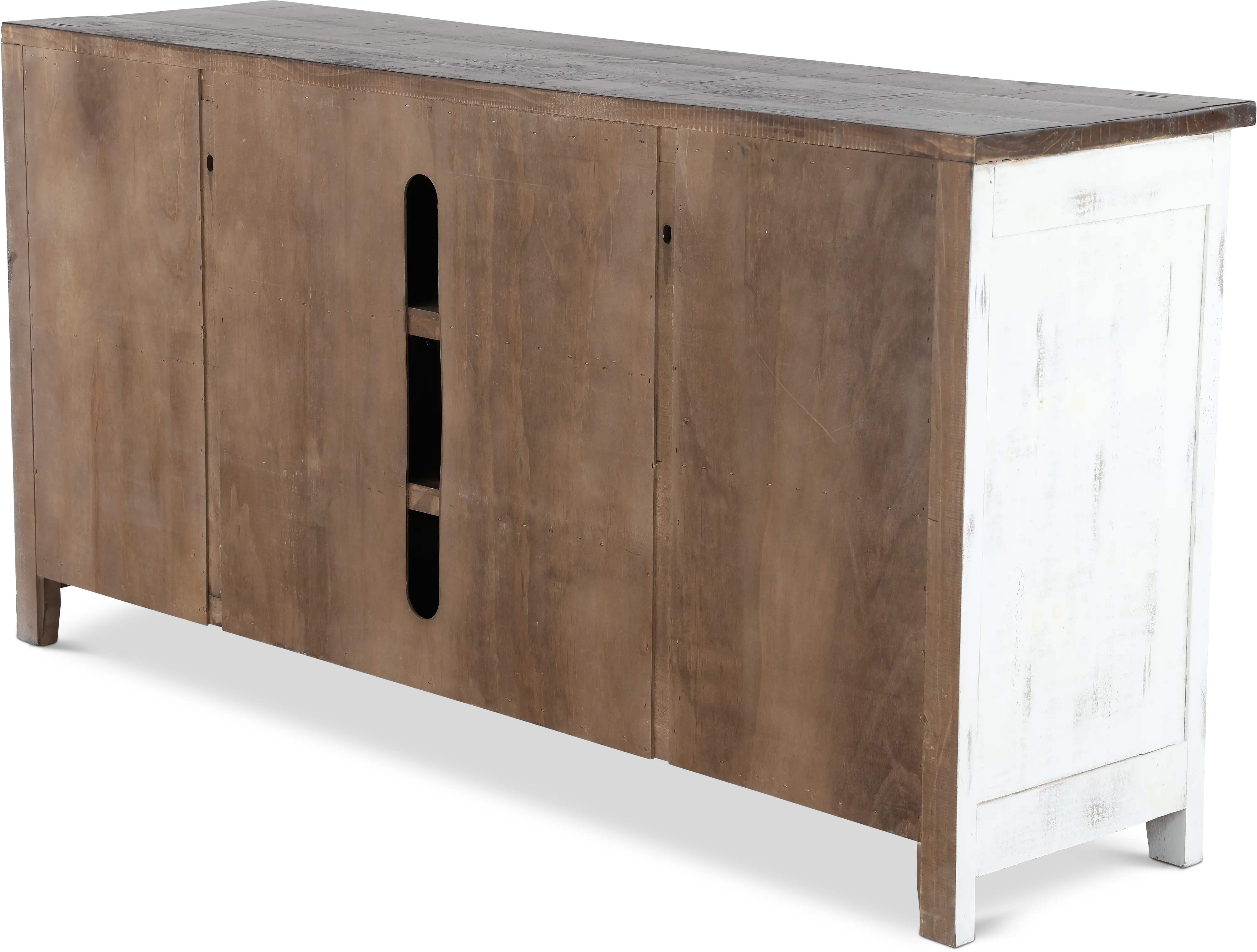 Pueblo Rustic White 68 TV Stand