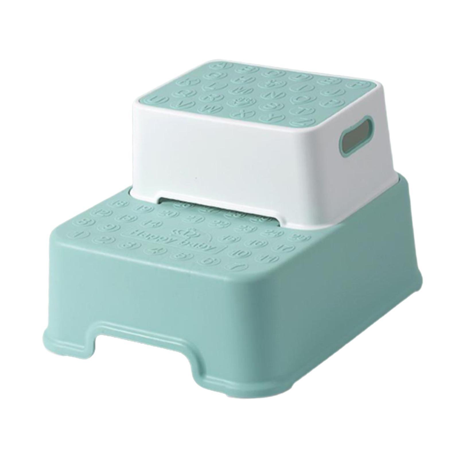 2 Step Stool Detachable Toilet Stool For Kids Bathroom Toilet Potty Light Green