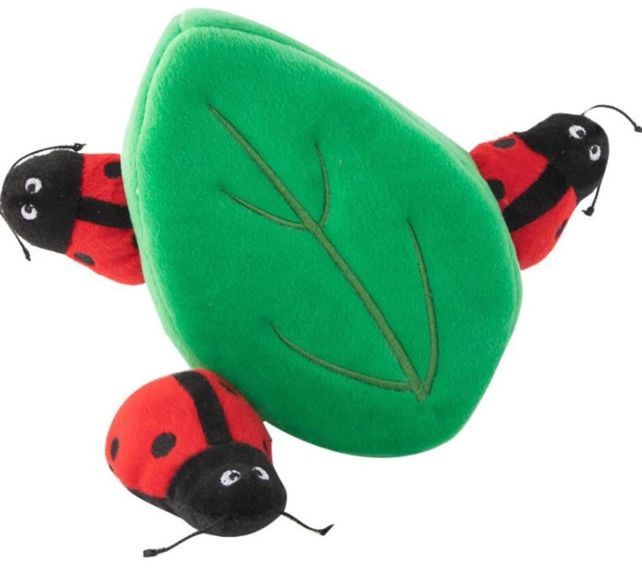 Zippy Paws Burrow Ladybugs in Leaf Plush Dog Toy