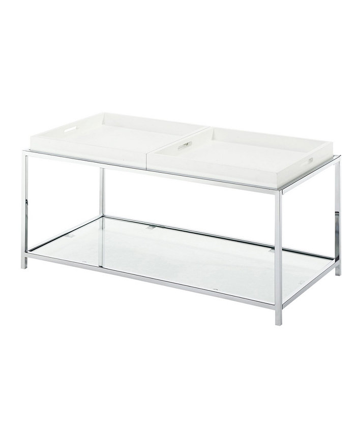 Convenience Concepts Palm Beach Coffee Table with Shelf and Removable Trays