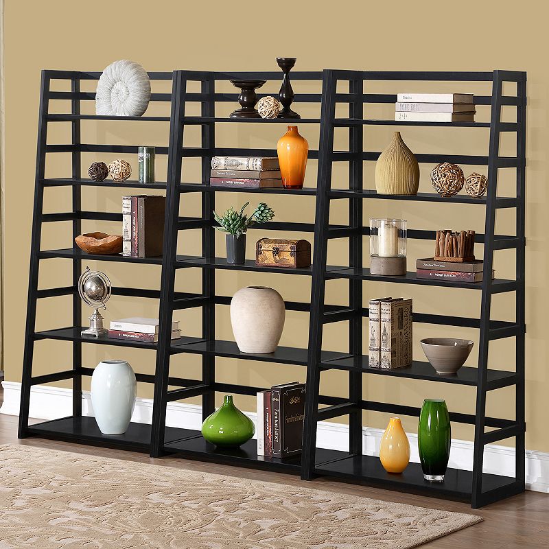 Simpli Home Acadian 5 Shelf Ladder Bookcase