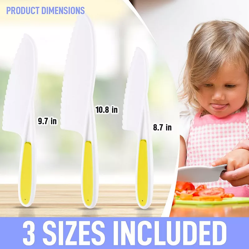 Kids Knife Set for Cooking and Cutting Fruits， Veggies and Cake