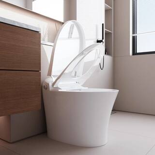 HOROW 11.27 GPF Tankless Elongated Smart Toilet Bidet in White with Dual Flush System Auto Flush Heated Seat and Remote HR-0016