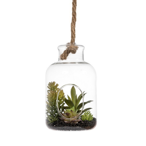 Vickerman FH182601 9 Green Asst Succulents in Gla...