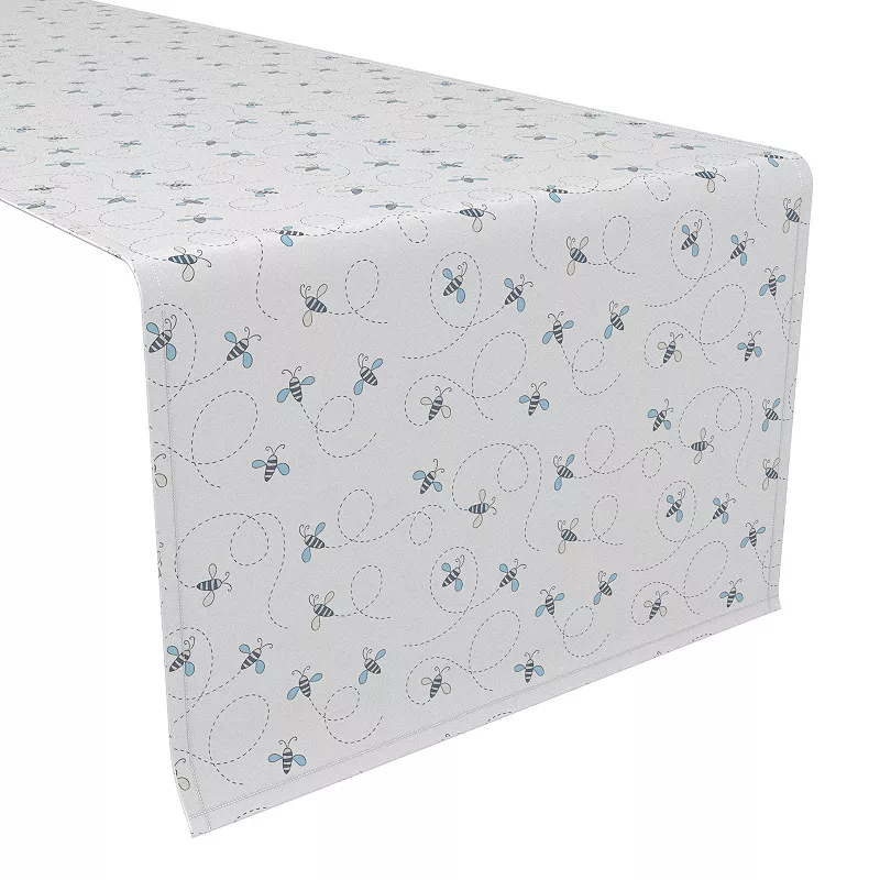 Table Runner， 100% Cotton， 16x72， Buzzing Bees