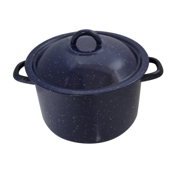 Imusa 21qt Enamel On Steel Steamer Pot With Steaming Rack Blue