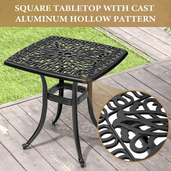 Outdoor Cast Aluminum Side Table Small Patio Coffee Table