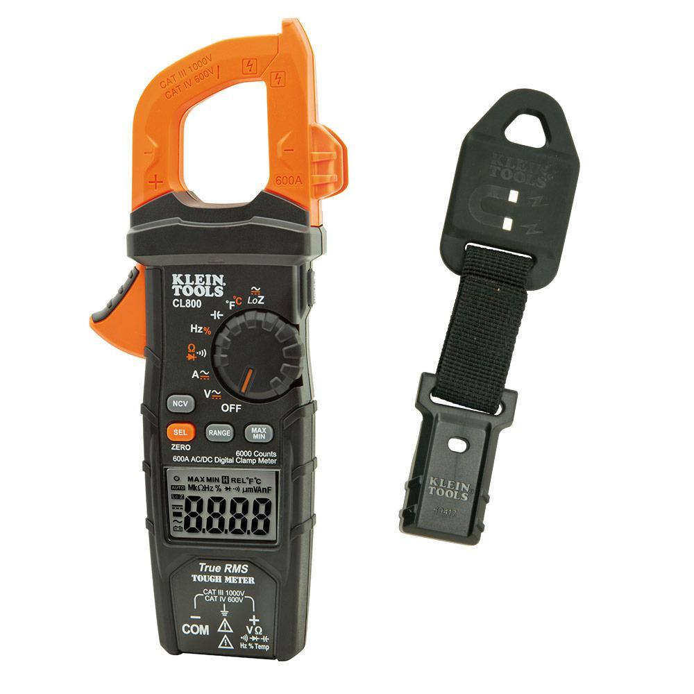 Klein Tools 600 Amp ACDC True RMS Auto-Ranging Digital Clamp Meter with Rare Earth Magnetic Hanger M2O41041KIT