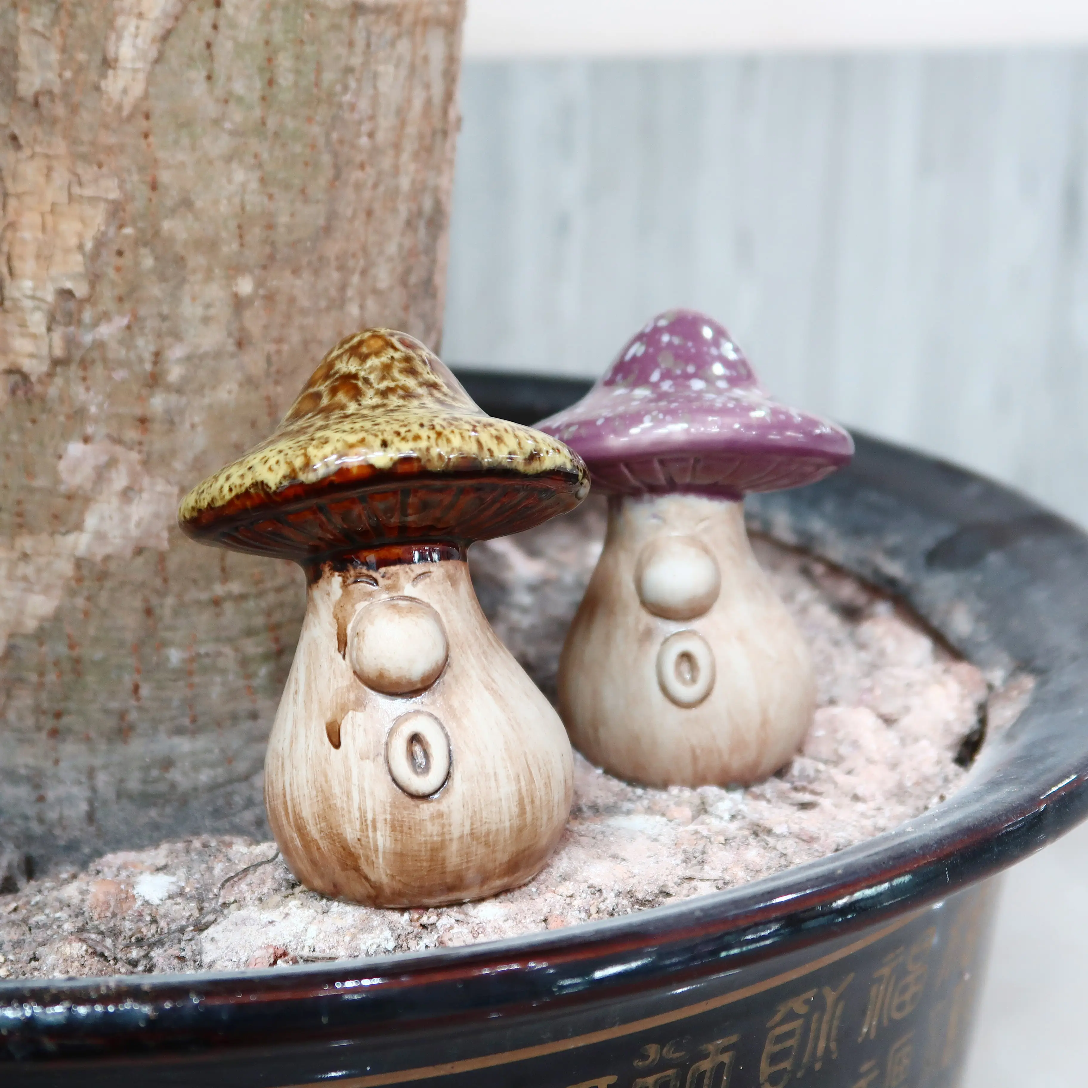 Cute Garden Decoration Artificial Plant Mushroom Ceramics Crafts Festival Gift Manor Lawn Ornament Ceramic Mushroom