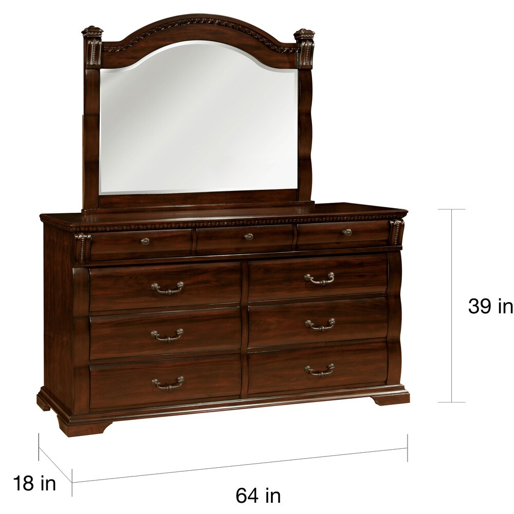 Tay Transitional Cherry Wood 4 Piece Poster Bedroom Set by Furniture of America