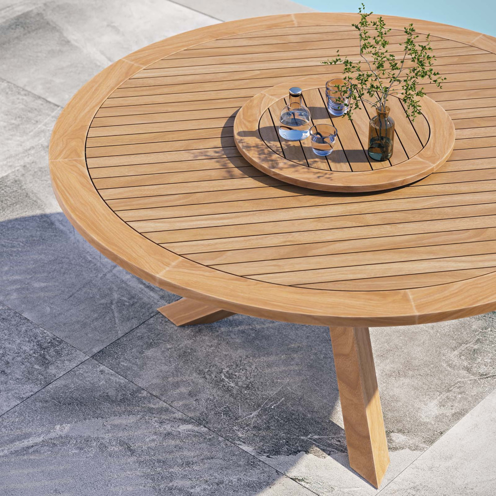 63 quotOutdoor Patio Teak Wood Dining Table   Transitional   Outdoor Dining Tables   by mod space furniture  Houzz