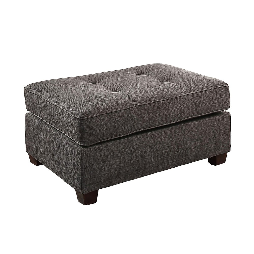 Fabric Cocktail Ottoman With Button Tufted Design