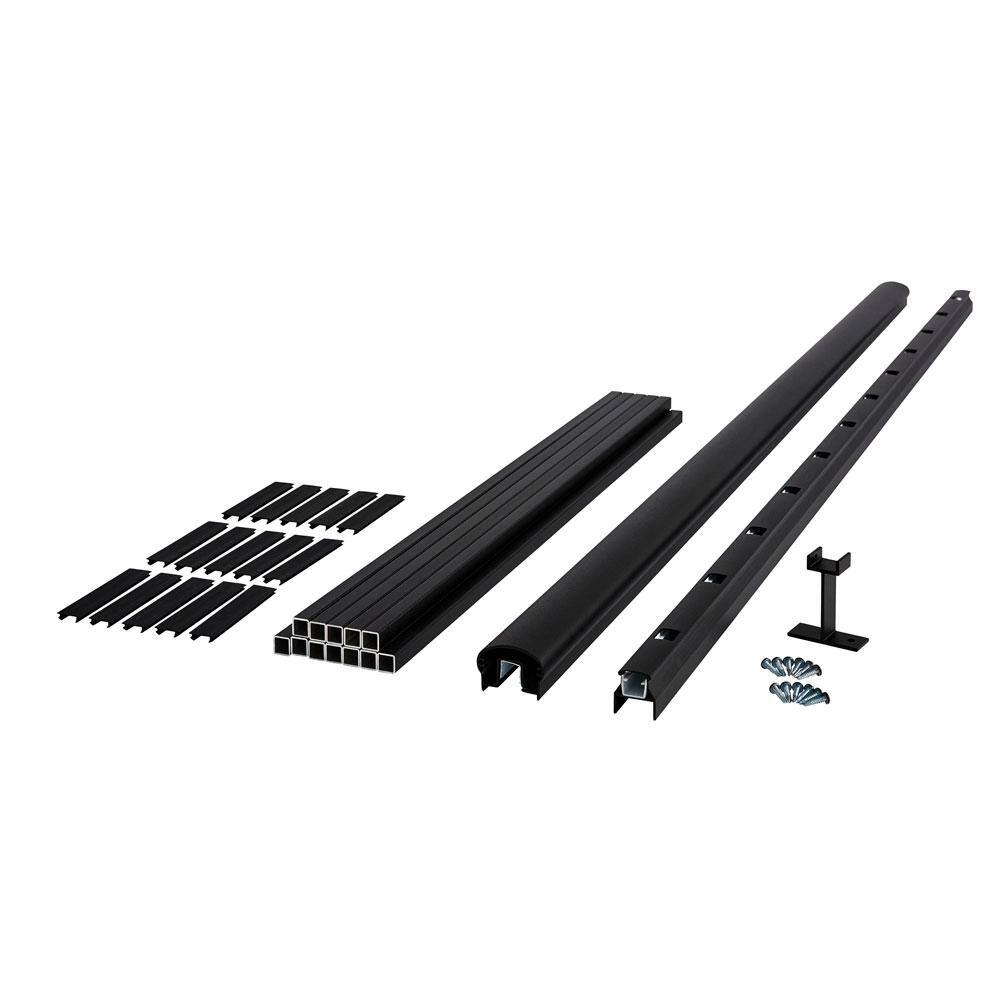 Fiberon CitySide 6 ft. Matte Aluminum Railing Kit Stair Blk (Includes 1 Crush Block 12 Balusters 15 Space RL KIT AL CS 6 ST BK