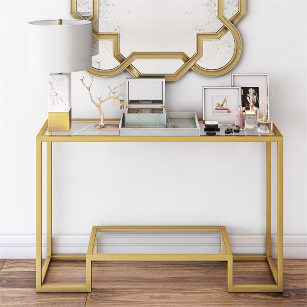 Glam Geometric Console Table In Brass Henn amp hart