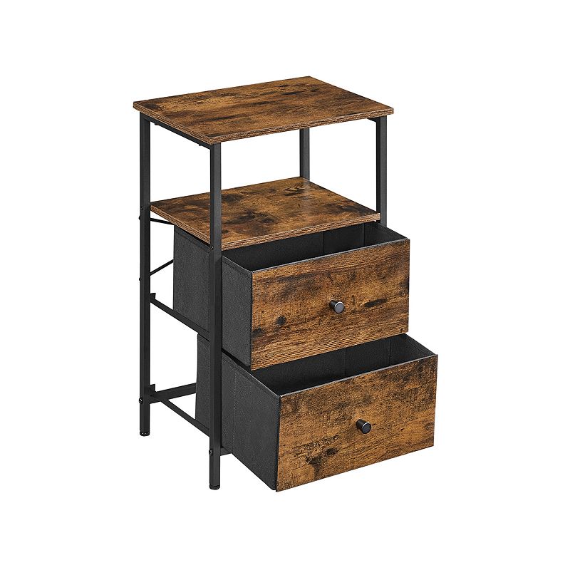 Nightstand With 2 Drawers， 2 Drawer Dresser For Bedroom， Side Table With 2 Fabric Drawers