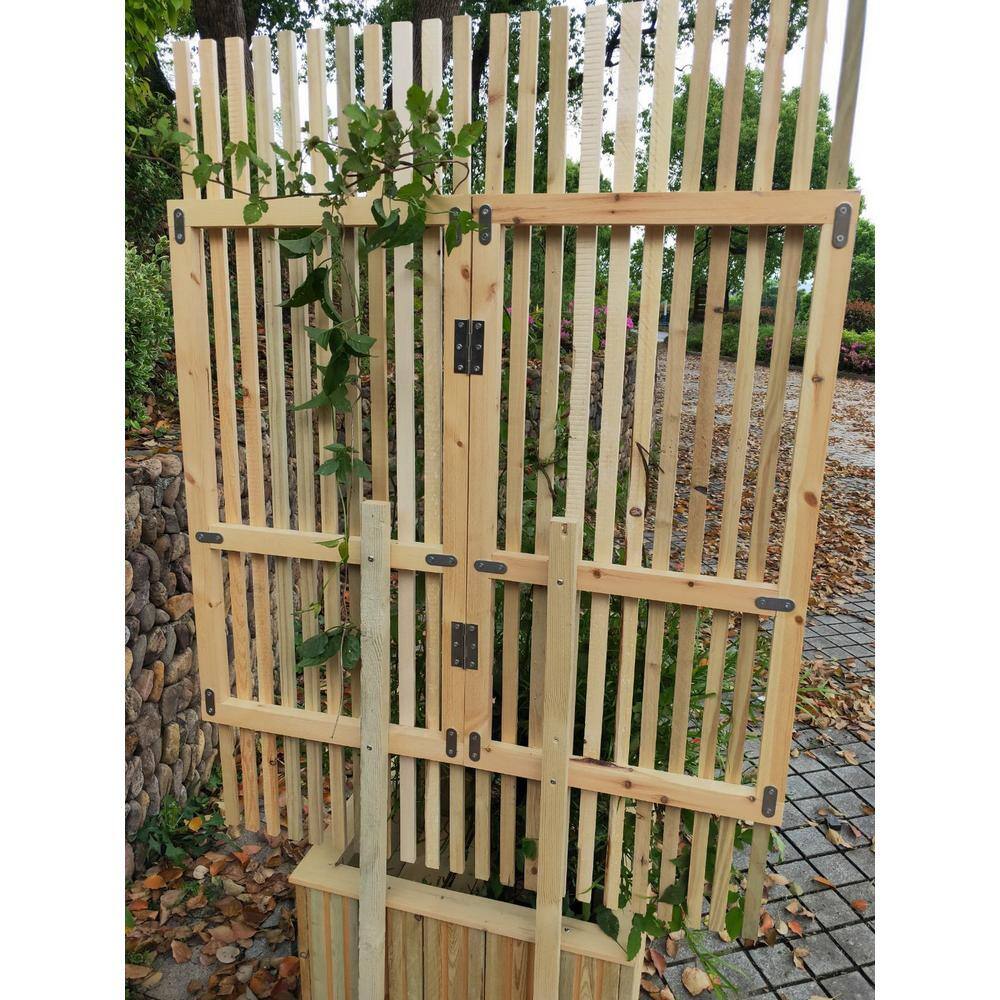 Ejoy 70 in. x 20 in. x 20 in. Wooden Planter Box with Trellis PlanterWithLattice_70x20x20